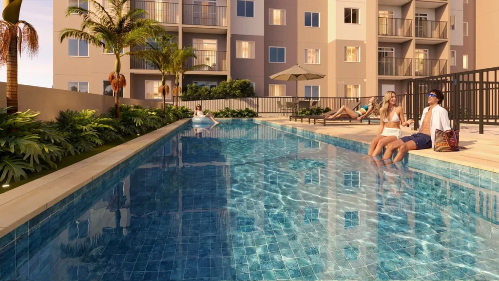 Piscina do Duetto São Domingos, apartamentos Minha Casa Minha Vida no Parque São Domingos, Zona Norte de São Paulo